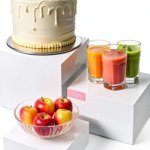 Buffet Risers 3Pcs White Acrylic Cube Display Stand by Oubou-0