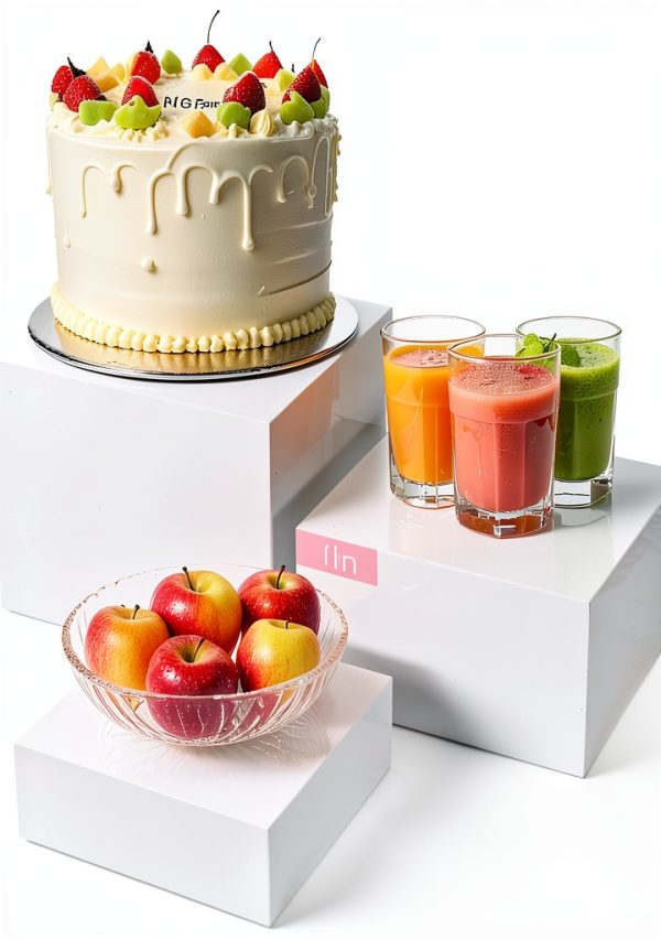 Buffet Risers 3Pcs White Acrylic Cube Display Stand by Oubou-0