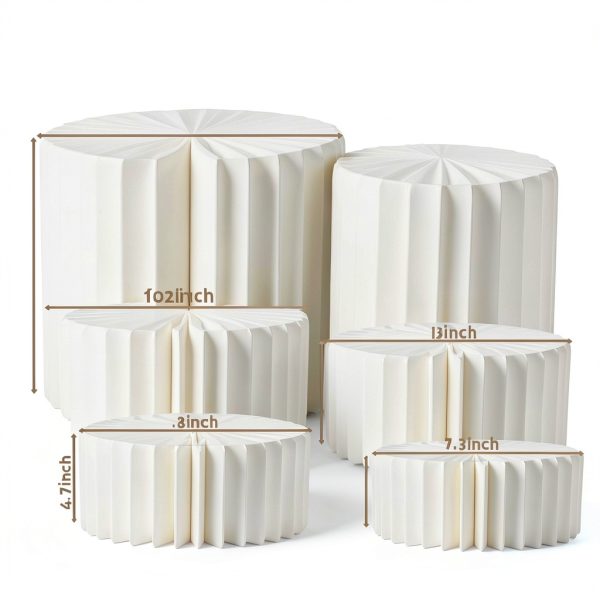 Buffet Risers 4 Pack Acrylic & Cardboard Cake Stand Set Jengaer White-1