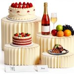 Buffet Risers 4 Pack Acrylic & Cardboard Cake Stand Set Jengaer White-0